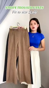 Jass Store High Waist Stripe Trouser Slacks Pants 24-27 Wide-Leg Formal Office Wear #8071
