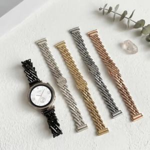18/20/22mm Metal Starp for Samsung Galaxy Watch 7 6 5 4 3 40/44mm Striped H-shaped Alloy Bracelet for Huawei Watch GT6 5 4 46mm