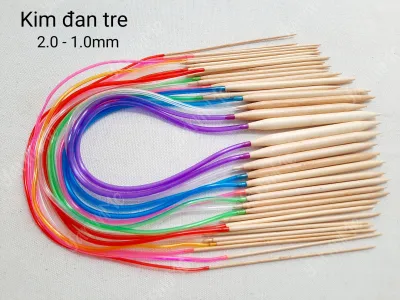 (40cm / 60cm) Kim đan len đan vòng bằng tre nhiều kích thước