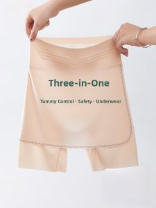 MiiOW | High-Waist Abdomen Control Safety Pants Womens Underwear Three-In-One Summer Anti-Light Blocking Triangle Area Seamless Base Pants