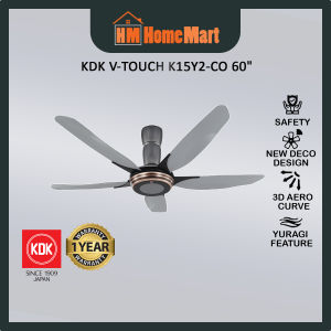 (FREE GIFT) KDK V-TOUCH K15Y2 60" AC Motor Remote Control Ceiling Fan (Copper Bronze/Silver Grey) (1 Year Warranty)