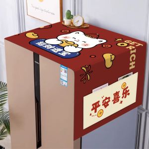Modern Minimalist Universal Dustproof Cover Cloth Microwave Oven Single Double Door Refrigerator Washing Machine Dust Cover