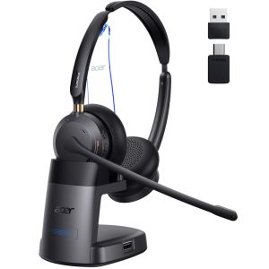 Acer | Acer Wireless Headset with Mic for Work Bluetooth 5.3 & 2.4G Headset for Clear Call & Meeting Work Headset for Remote & Office