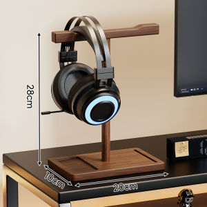 QINQI | Desktop Wooden Headset Stand