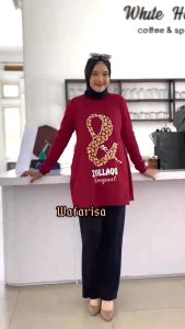Tunik Wanita Lengan Panjang Dan Tunik Kaos Katun Combed 24s S M L XL XXL 3XL Baju Atasan Jumbo Adem