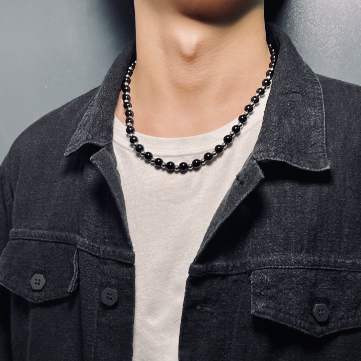 Stylish Men's Black Pearl Necklace