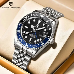 Pagani Design Original 40MM GMT Watch for Man Automatic Watch Seiko NH34 100M Watertight Ceramic Bezel Luxury Watch Mechanical Watch Mens Watches 手表 PD-1662