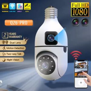 Full HD V380 PRO Dual lens cctv camera connect cellphone night vision Indoor Ip security cameras wifi cctv light bulb cctv bulb camera 360 rotation wireless led bulb smart cctv camera