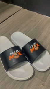Sandal Selop Sandal Slip On Bahan Karet Sol Hitam Motif