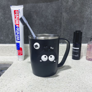 Childrens Stainless Steel 304 Toothbrush Cup Anti-Fall Spill-Proof Mouthwash Glass Creative Trendy Style Family Bathroom Tools