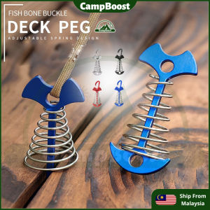 CampBoost Camping Deck Peg FishBone Fish Bone Deck Carabiner Tarp Flysheet Pole Tent Khemah