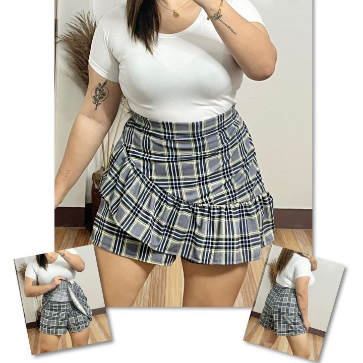 Plus Size Ruffles Plain Skort (32-38 Waistline) Lazada PH
