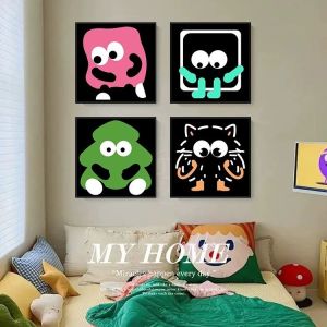 Dopamine Fun Living Room Decorative Artwork Cartoon Dining Room Sofa Combination Hanging Painting Bedside Table Restaurant Display Art
