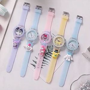 Mamibayi Jam Tangan Anak Analog Lampu Led Warna Berkelip Anak Silikon Tali Jarum Light Watch Silicon Kids Watch