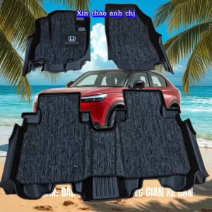 HONDA HRV 2022+ Thảm lót sàn MAXXCAR cho xe HRV nhựa TPE NGUYÊN SINH đúc 5D + Rối xám logo cap cấp