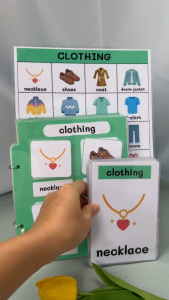 ชุดสื่อการสอน clothing 1 ชุด= โปรสเตอร์ บัตรคำ เเปะติด สื่อการสอนภาษษอังกฤษ บัตรคำการเรียนรู้