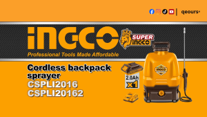 INGCO 20V CORDLESS BACKPACK SPRAYER | 5BAR PRESSURE | CSPLI20162