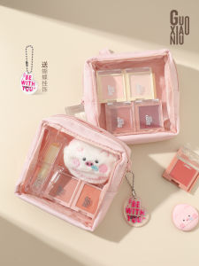 Portable Womens Cosmetic Bag Transparent Interior Compartment Small Bag Guo Xiaoniu Pain Relief Pouch New 2025 Model