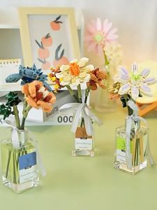 Eternal Flower Building Block Creative Brick Aroma Reed Diffuser Bouquet Flowers Gift Decoration Car Perfume Home House Toy Boy Girl Romantic Love Present Gift