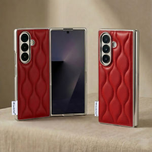 szhaiyu | For Samsung Galaxy Z Fold 8 Ultra Fold 8 7 Shockproof Wavy Pattern Down Jacket Leather Case With Full coverage Protection Cover