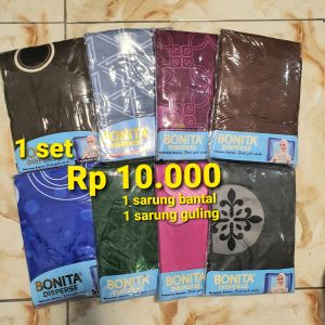 sarung bantal guling bonita satu pasang beragam motif pilihan