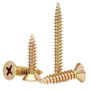 30-500pcs Stainless Steel Cross Recessed Countersunk Flat Head Self-tapping Screws Colored zinc-plated anti-rust Wood Screw