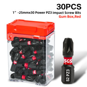 Sgs | 30PCS Pozidriv Screwdriver Bits PZ1 PZ2 PZ3 Options 25mm S2 Steel Impact Driver Bits 1/4" Hex for Woodworking & Construction