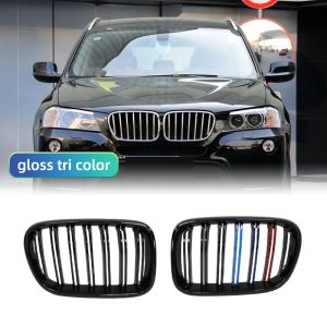 2-Piece Set Racing Grille Gloss Black Car Front Bumper Grille for BMW X3 F25 2011-2013 Model Brand New Replacement Parts
