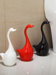 Long Handle Toilet Brush Bathroom Ceramic Base Cleaning Set Swan Creative Household Toilet Brush Durable Bathroom Tools