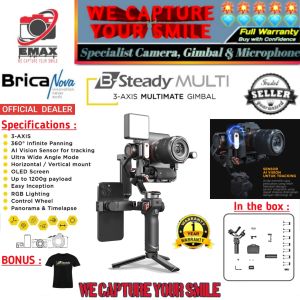 BRICA B-Steady MULTIMATE 3-Axis Gimbal Stabilizer 4in1 Camera Actioncam Mobile Phone Brica Bsteady Multimate Pro Multi