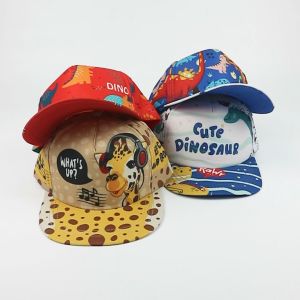 Topi Anak usia 2-6 th Fullprint Lucu Jerapah-Dino