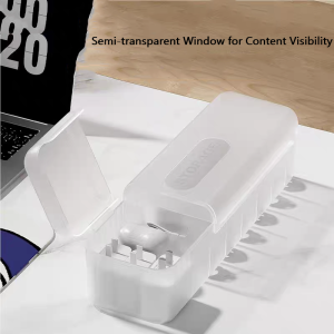 Data Cable Organizer Box With Lid Portable Charge Cable Management USB Cord Sorter Desk Electronic Accessorie Organizer for Home