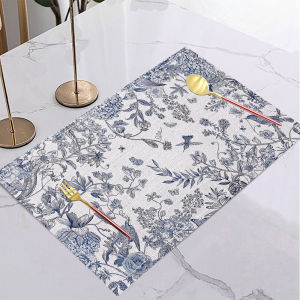 4/6/8Pcs Watercolor flower Placemats Linen Placemat Linen Seasonal Table Mats for Party Kitchen Wedding Dining Decor