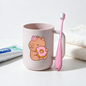 Potdemiel | Bộ 2 Bàn Chải Đánh Răng Và Cốc Capibara In Hình Hoạt Hình Anime Cốc Súc Miệng Dành Cho Học Sinh Nam Nữ Bộ Cốc Đánh Răng Thời Trang