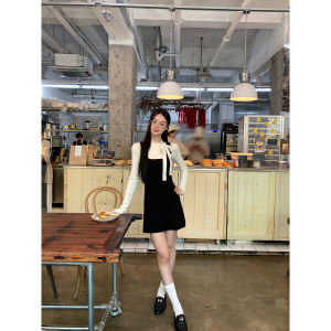 Fall New Black French Korean Aesthetic Dress