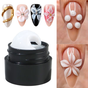 5ml Pearl White 3D Sculpting Gel for Nail Polish Non-Stick Hand Extension Gel 3D Shaping Carving Flower Gel  DIY Nail Art Decor