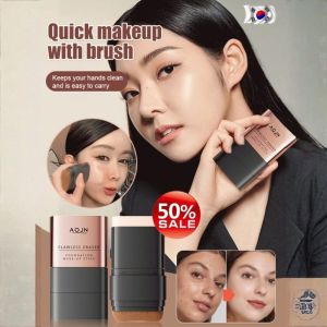 [Cover Acne Blemishes/Quick Makeup With Brush] Flawless Eraser Double End Foundation Stick/Long-Lasting Waterproof Sweatproof Concealer Moisturizing Lightweight Non-Stick Foundation Stick/无瑕橡皮擦双头粉底棒