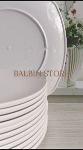 6 pcs Piring melamin model kotak uk 23 cm model ceper / piring makan / piring melamine /piring putih/piring saji /tahan panas tahan banting