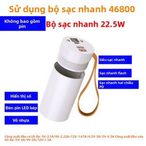 Pin Sạc Dự Phòng DIY Dung Lượng Cao Có Đèn Pin Tháo Rời 46800mAh