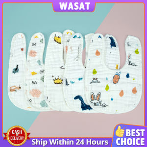 Baby Bib U-Shaped Baby Bib Baby Gauze Mouth Towel 8 Layers Bib Burping Cloth Back Button Bib Newborn Saliva Towel High-Density Washing Gauze Newborn Reusable Breathable Cotton 21*30CM