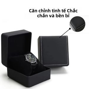 Hộp Quà Tặng Đồng Hồ Đơn Bằng Da PU Màu Đen Có Gối Hộp Đựng Đồng Hồ Đeo Tay Nam Vỏ Gai - FancyWrist