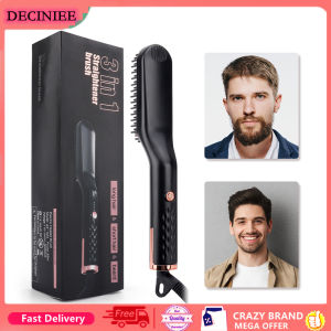 DECINIEE 3 in 1 Mens and Womens Straight Hair Comb Multifunctional Electric Hair Comb Mens Beard Styling Comb Brush Beard Straightener