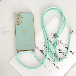 Crossbody Lanyard Case For Xiaomi 17 Pro Max Mi 15T 14T 13T POCO X7 M7 F7 X6 Strap Plating Love Camera Protect Shockproof Cover