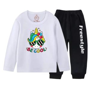 kaos baju atasan oblong lengan panjang stelan anak perempuan motif pony cotton