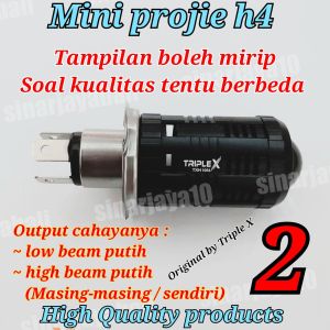 Lampu depan h4 led mini projie M2 + triple x projector lampu utama depan headlamp headlight motor mobil led tembak fokus mini proji