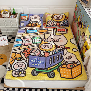 Bộ Ba Món Chăn Ga Gối Bằng Lông Cừu Phong Cách Nhật Bản Dễ Thương Cho Học Sinh Bộ Chăn Mát Mẻ Bằng Lụa Đồ Dùng Sinh Hoạt Hàng Ngày