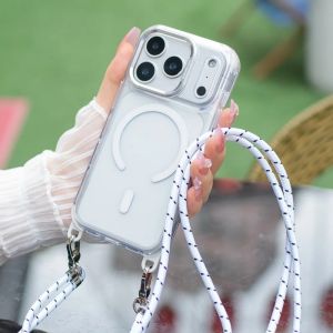 Necklace Strap Cord Rope Magnetic For Magsafe Clear Case For iPhone 17 Pro Max 11 12 13 14 15 16 Plus Removable Lanyard Cover