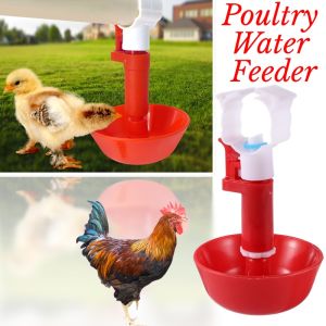 Automatic Chicken Water Nipple Drinker Bird Coop Feeder Chicken Red Waterer Hanging Cup Farm Poultry Drinker Poultry