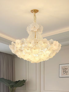 HAOJUESHIDENGSHI | Modern Minimalist Glass Flower Chandelier