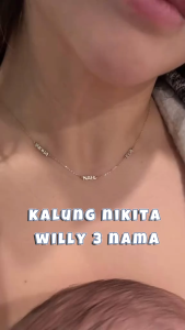 Kalung Nikita Willy 3 Nama Titanium Anti Karat Elegan Cantik